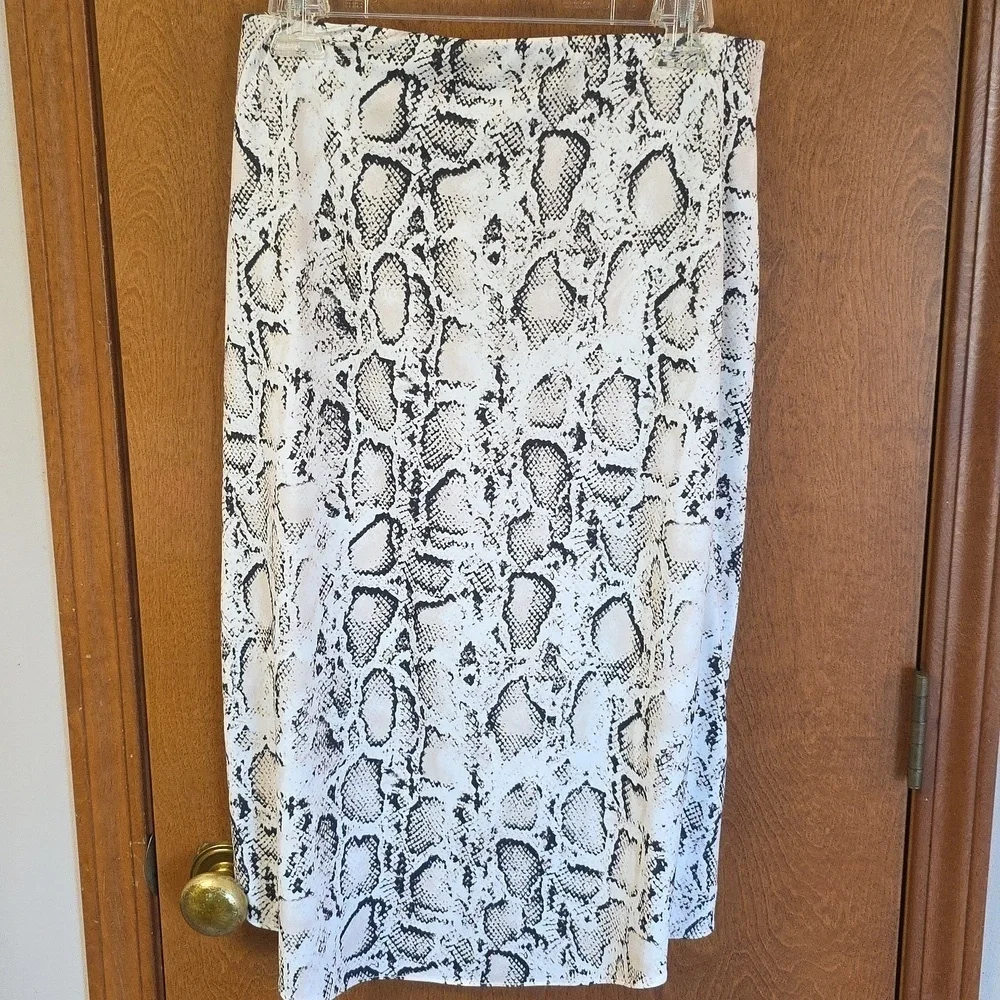 Snakeskin Faux Wrap Skirt